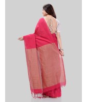 DESH BIDESH Women`s Khadi Cotton Handloom RupSagar Design Saree Without Blouse Piece(Pink)